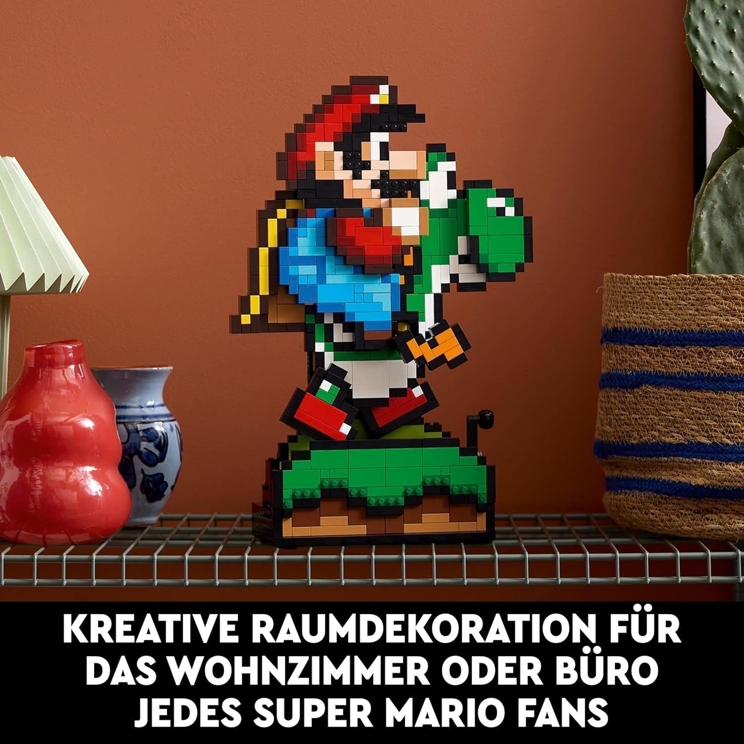 LEGO Super Mario World: Sběratelská sada Mario a Yoshi Nintendo, figurky pixelů, sestavení a vystavení modelů, domácí dekorace a sběratelské předměty, sada modelů a dárek pro dospělé fanoušky 71438 Stavebnice Besuche den LEGO-Store