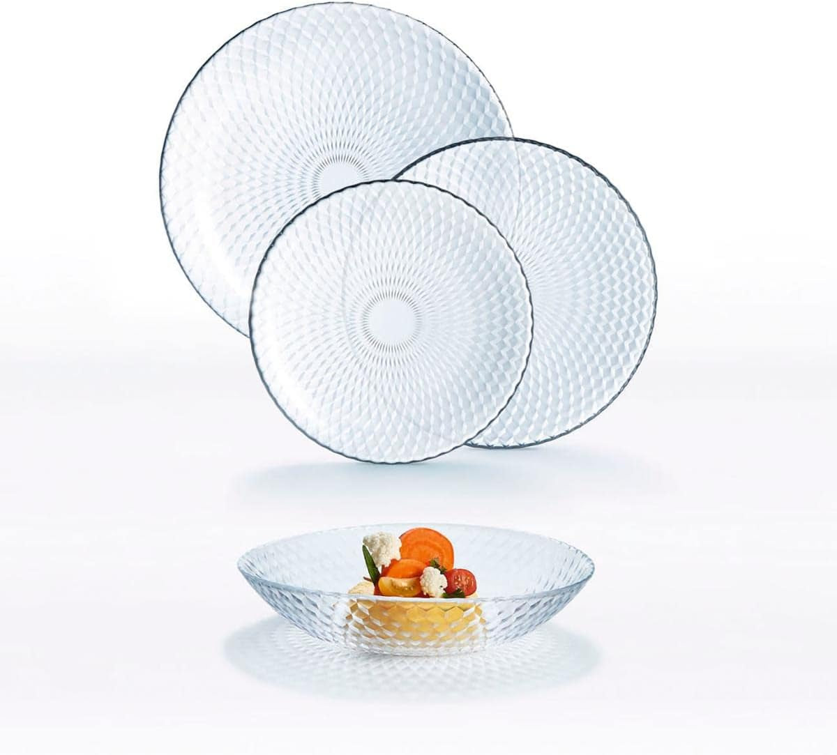 Pampille Sada průhledného skleněného nádobí, 18 kusů - 6 osob, průhledné sady nádobí Naty Shop