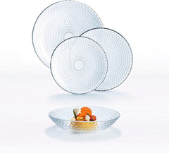 Pampille Sada průhledného skleněného nádobí, 18 kusů - 6 osob, průhledné sady nádobí Naty Shop