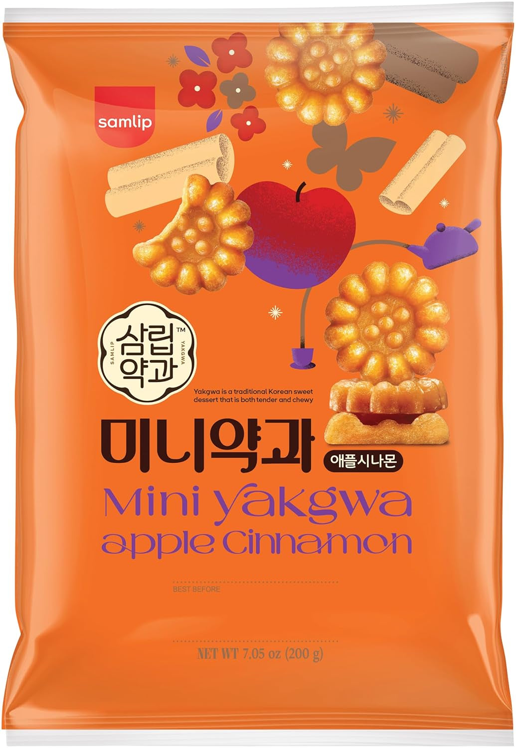 Mini fursecuri Yakgwa, măr și scorțișoară, min. 26 bucăți, 6,8 g fiecare, 1 x 200 g