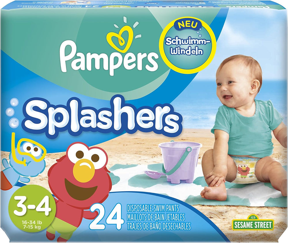 Jednorázové plenky Pampers Splashers Baby Shark Limited Edition 4-5, 11, 9kg-15kg, pro bezpečnou ochranu ve vodě