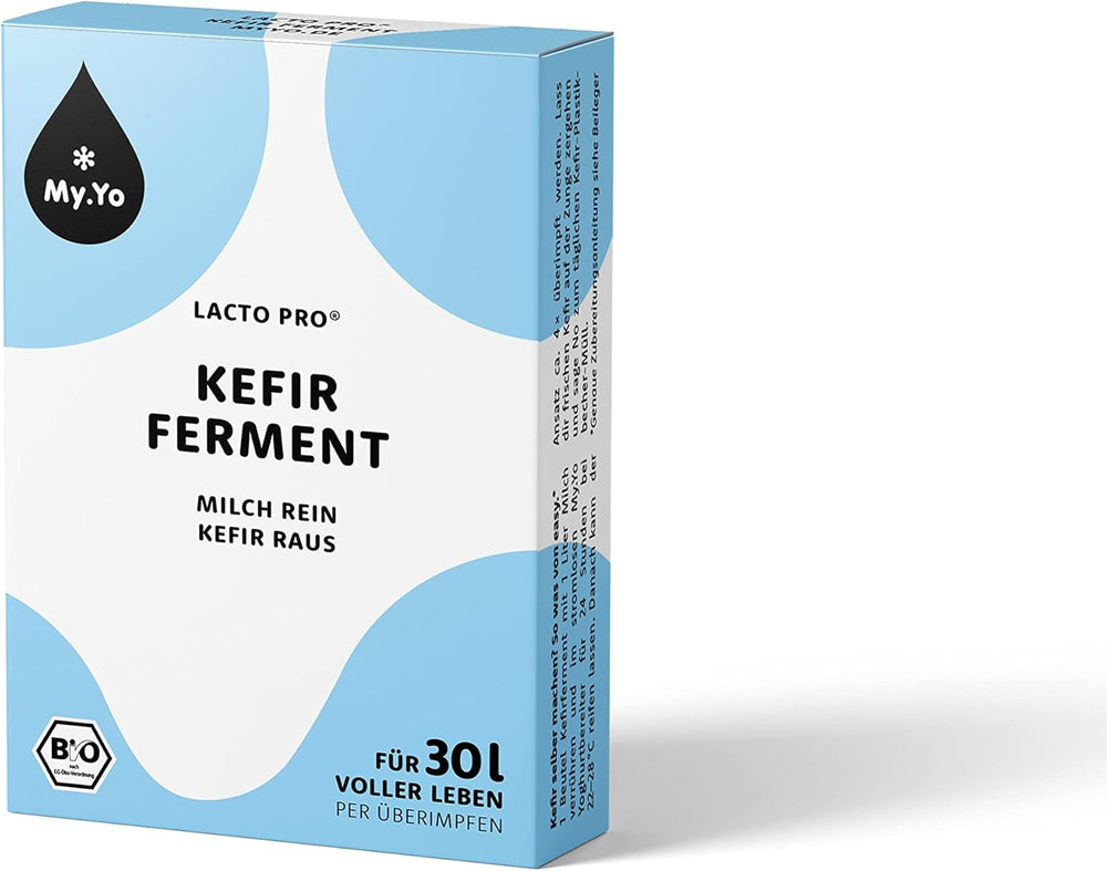 Bio Kefirferment Lacto Pro – 6x5 g – Starterkulturen für 30 L selbstgemachen Kefír – ohne Pilz – DE-ÖKO-013 certifiziert