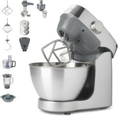 Kenwood Prospero+ KHC29A.R0SI Küchenmaschine, 4,3 L Edelstahlschüssel, Inkl. 10-Teiligem Zubehör-Set Mit Fleischwolf, Glas-Mixer, Zitruspresse, Entsafter Und Mehr, Inkl. Easyweigh Waage, 1000W, Silber Matka a dítě Naty Shop Silber Inkl. 9 Zubehörteile Waage