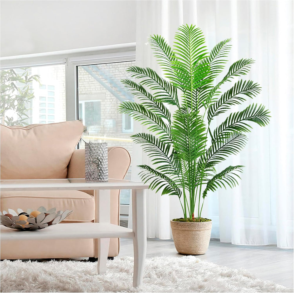 Künstliche Gefälschte Palme 180CM Tropische Bäume Im Topf Mit 18 Stämmen Und Echter Rinde Design Areca Boden Pflanze Gefälschte Palme Pflanze Für Indoor Outdoor Home Decor