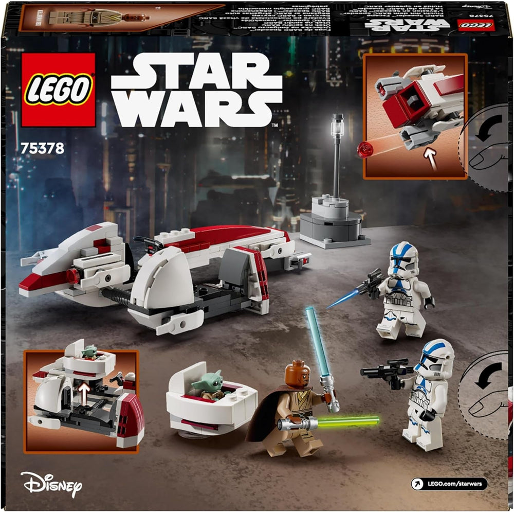 LEGO Star Wars Útěk se speederem BARC, sada Mandalorian, dětské kolo se sajdkárou, obsahuje figurky Kellerana Beqa a Grogu, dárek pro chlapce a dívky od 8 let 75378 Stavebnice Beuche den LEGO-Store