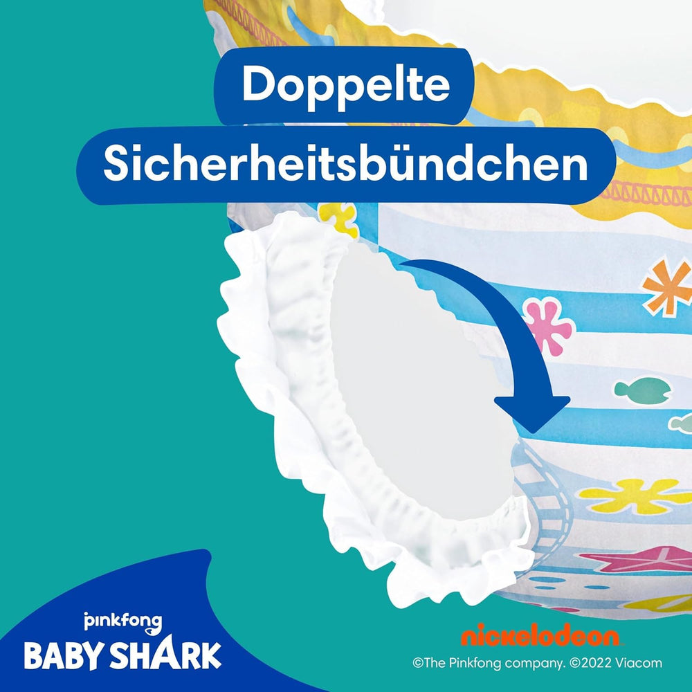 Pampers Velikost 5-6 Splashers Baby Shark Limitovaná edice 10 balení Jednorázové plenky na plavání pro bezpečnou ochranu vody
