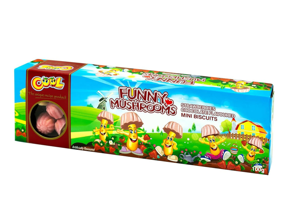 Ciuperci haioase cu ciocolată, biscuiți în formă de ciupercă, 100g (pachet de 3)