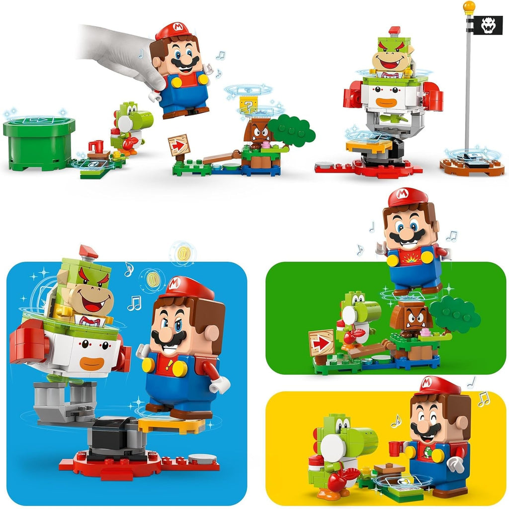 LEGO Super Mario Adventure cu Mario interactiv, set cu cărucior de clovn junior, Yoshi de jucărie, cadou Nintendo pentru băieți, fete și gameri de la 6 ani 71439 Seturi de constructie Besuche den LEGO-Store
