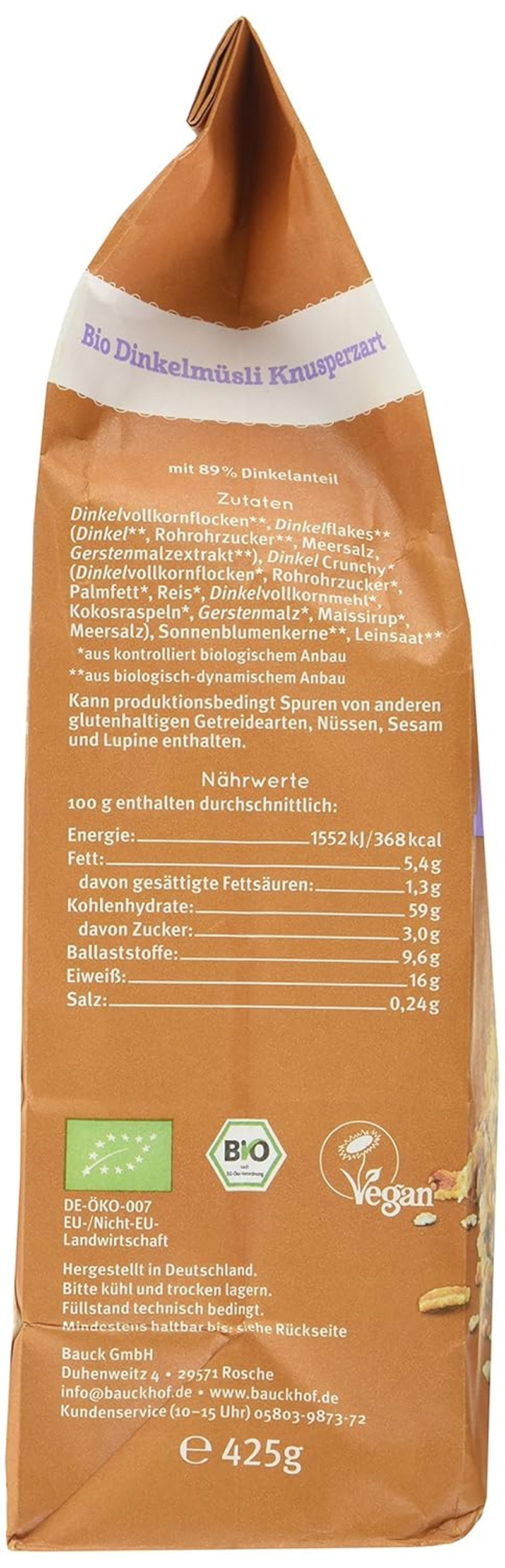 Křupavé Hof špaldové müsli (1 x 425 g) Balení 1 ks