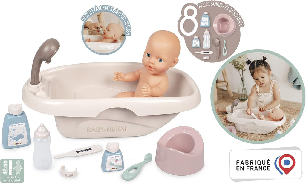 Smoby - Cadă pentru păpuși Baby Nurse - Cadă pentru păpuși cu biberon și o mulțime de accesorii, accesorii pentru păpuși până la 42 cm, pentru copii de la 3 ani, 220366 Papusi Naty Shop