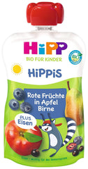 Hipp Organic, borůvky, jablka, hrušky plus Iron Willi Raccoon, balení 6 kusů (6 X 100 G) Matka a dítě Naty Shop Výchozí název