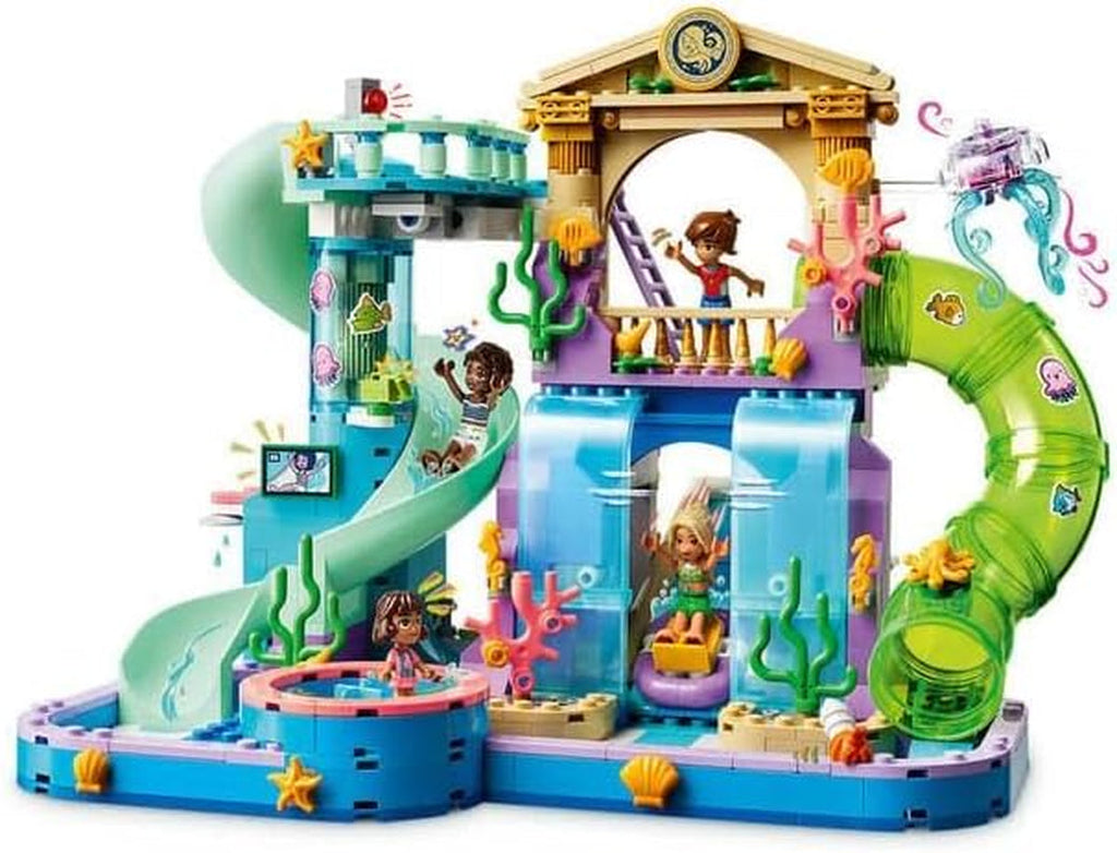 Parcul acvatic LEGO Friends Heartlake City, set de joacă în aer liber pentru fete și băieți cu vârsta peste 8 ani, experiență de joacă creativă cu 3 figurine, micro figurină, 3 tobogane și hidromasaj 42630 Seturi de constructie Besuche den LEGO-Store