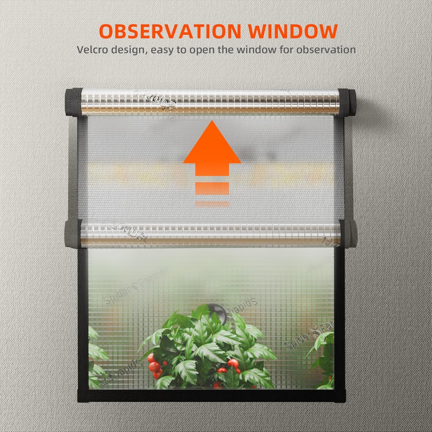 Pěstební stan Spider Farmer Pro 70x140x200cm s rolovacími dveřmi, pozorovacím oknem, odnímatelným podlahovým panelem, tkanina Mylar 2000D, pro vnitřní hydroponii s SF4000, G4500, SE4500