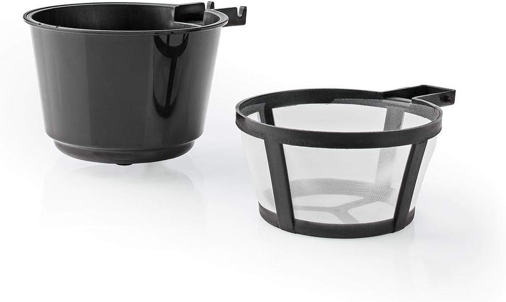 Espressor NEDIS - Cafea Filtrată - 0,4 l - 1 Ceașcă - Cronometru - Negru / Argintiu