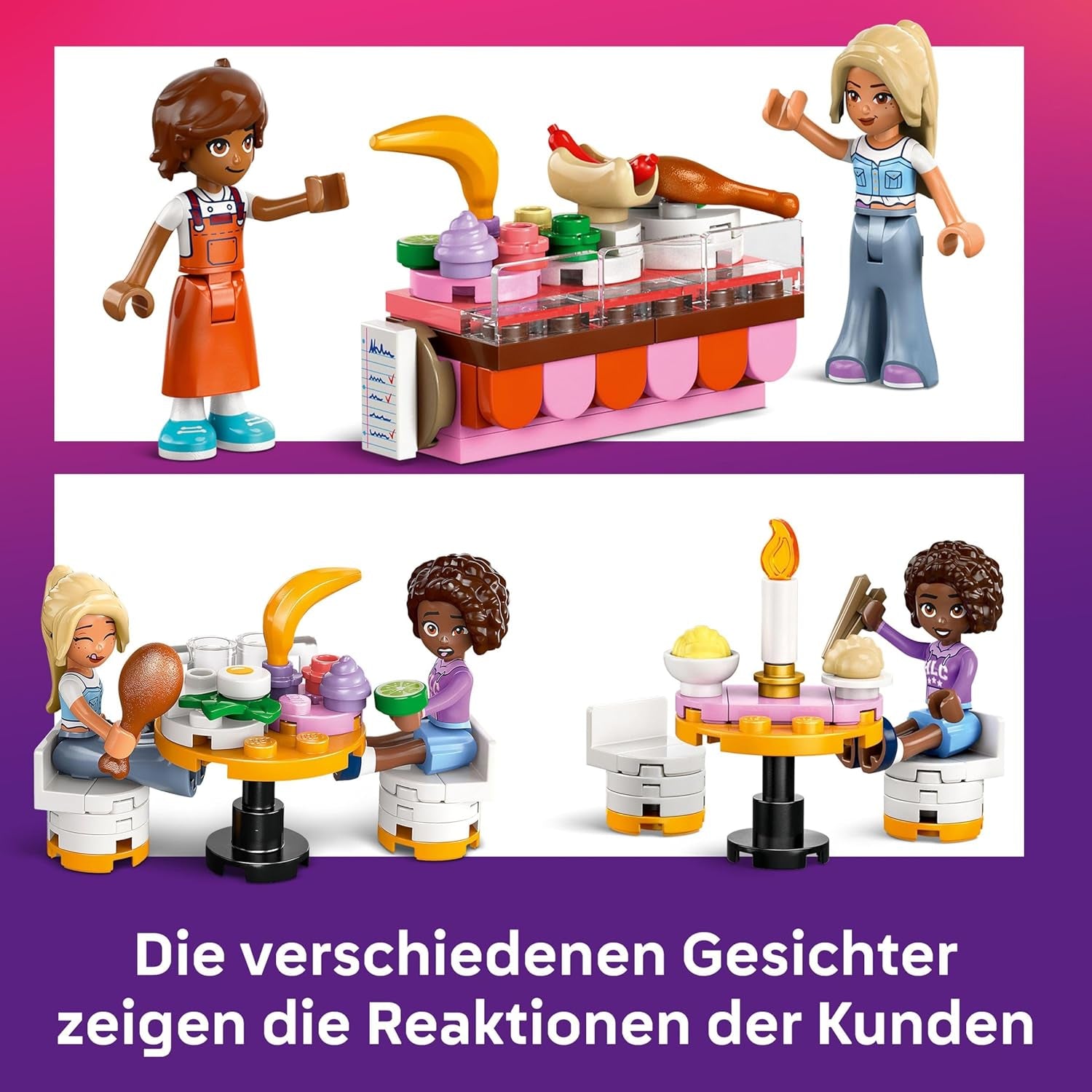 Restaurant și școală de gătit LEGO Friends, set de joacă de rol, jucărie educativă pentru copii de la 8 ani, promovează dezvoltarea socială, cadou de ziua de naștere sau de Crăciun pentru fete 42655 Seturi de constructie Besuche den LEGO-Store