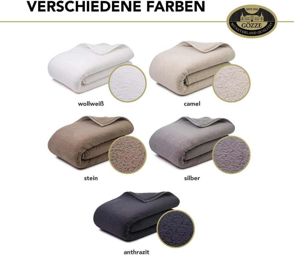 Gözze - Cloud pătură moale cuddly, imitație de piele de oaie, 100% poliester (microfibră), 150 X 200 Cm - Camel Plapumi si pilote Naty Shop