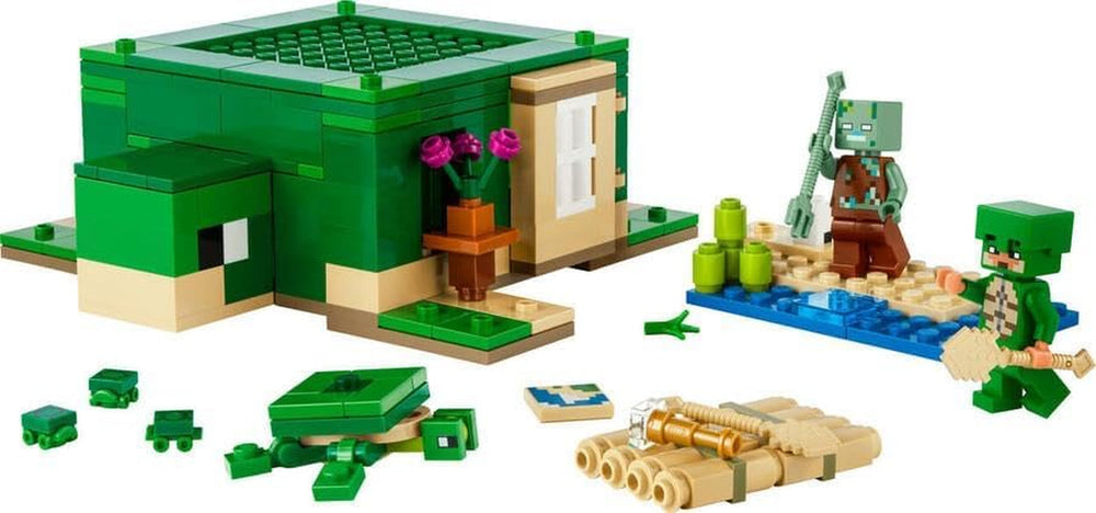 LEGO Minecraft The Turtle Beach House Toy House s doplňky pro dívky a chlapce od 8 let, sada se zvířátky a postavami z videohry, dárek pro hráče 21254 Stavebnice Besuche den LEGO-Store