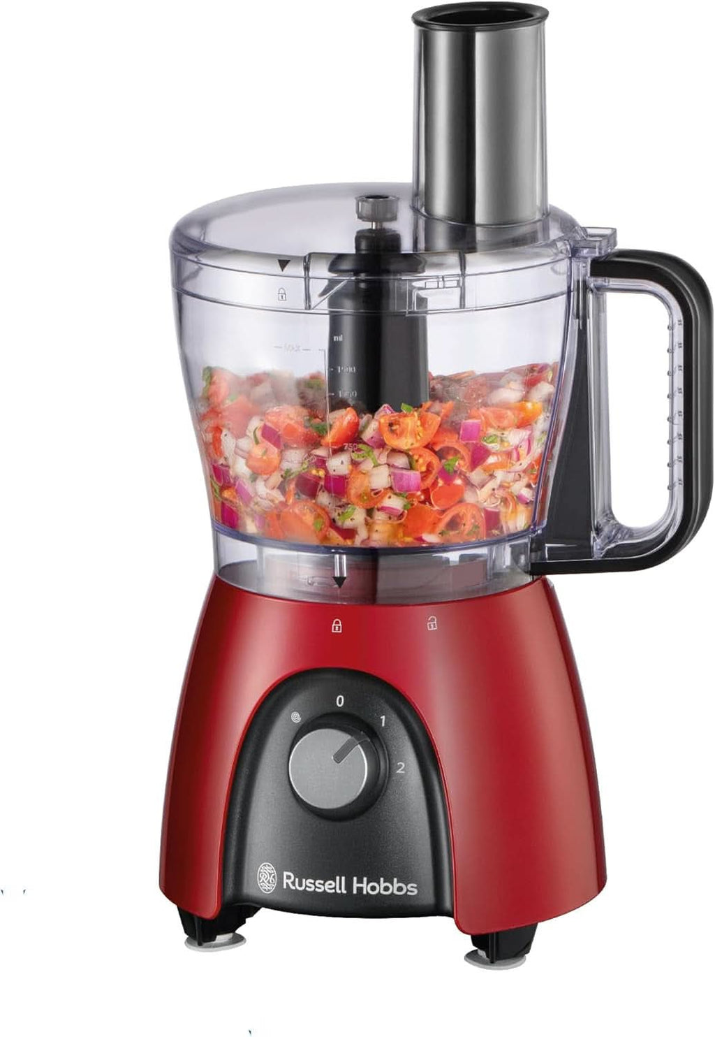 Russell Hobbs Standmixer [1,5L Glasbehälter] Desire Rot (Starker 0.9PS Motor, Impuls-/Ice-Crush-Funktion, Edelstahlmesser, Bpa-Frei Mixer, Elektrischer Zerkleinerer, Smoothie-Maker) 24720-56 Mama si Copilul Naty Shop Food Processor Neu
