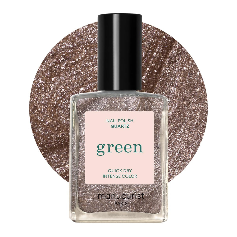 Manucurist Green - Rosy Beige Shell Beige Lak - Rychleschnoucí lak na nehty - DIY Nails - Vegan 12-Free - Rostlinná báze - Lak na nehty - Vyrobeno ve Francii
