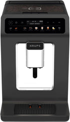 Espressor automat KRUPS Evidence One cu furtun pentru lapte, cappuccino cu o singură atingere, 12 specialități de băuturi, funcție pentru 2 cești, afișaj color, espressor, certificat TÜV, negru, EA895N10