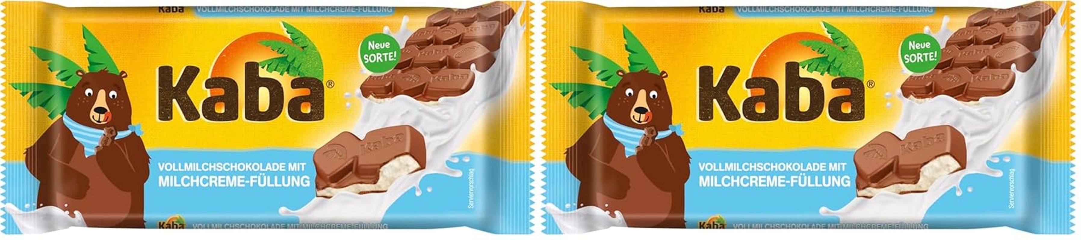 Kaba Čokoládová tyčinka s plnotučným mlékem a mléčnou smetanou 90g tyčinka rozpouštějící čokoládu s lehkým mléčným krémem a originální příchutí Kaba (balení 2 ks)