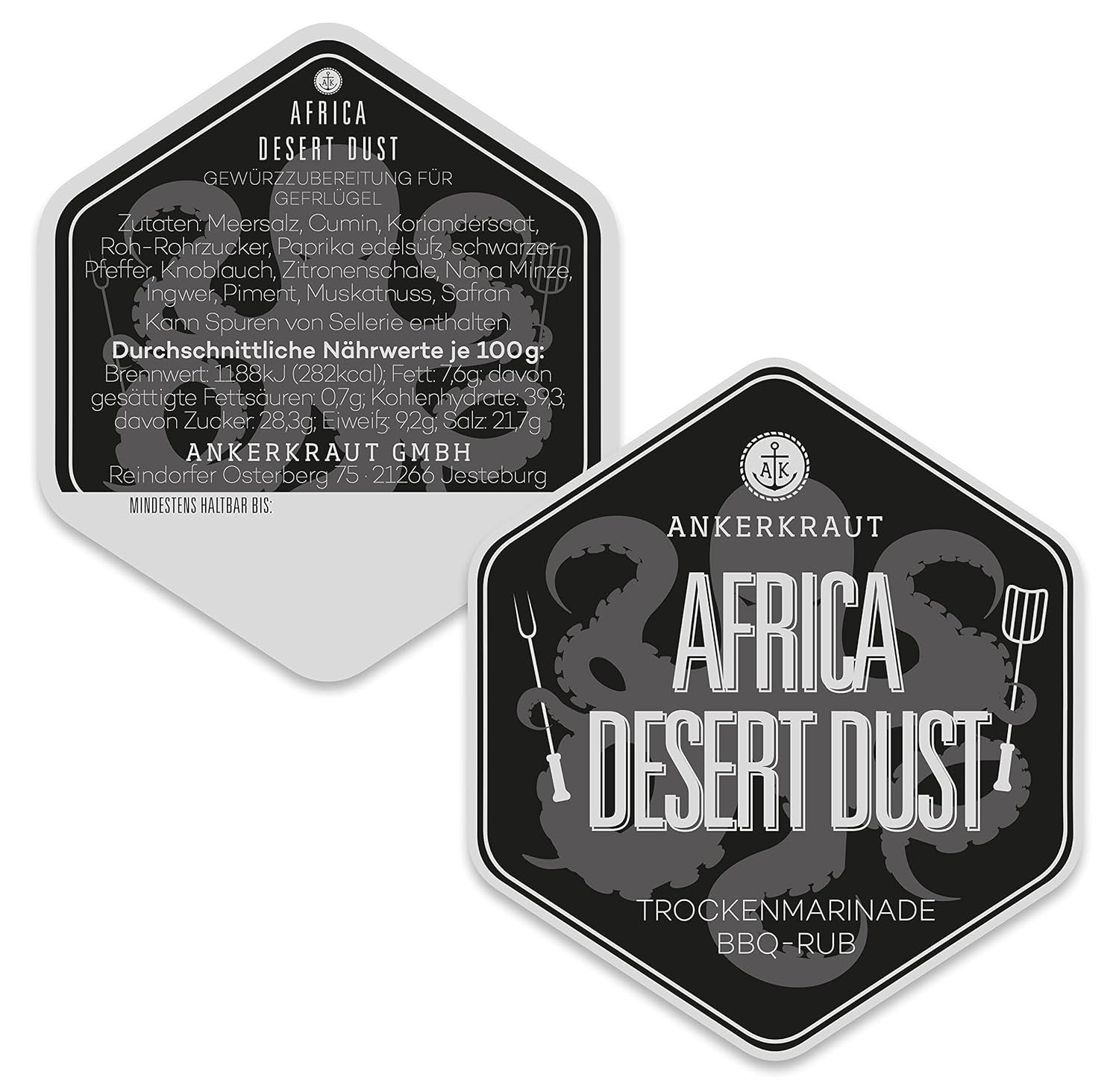 Ankerkraut Africa Desert Dust, BBQ-Rub der afrikanischen Wüste zum Grillen, 200 g im Streuer