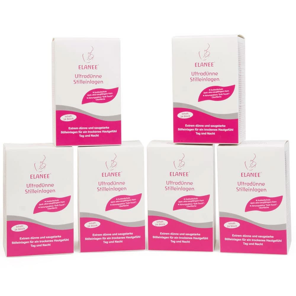 ELANEE 219-V1 Tampoane de alăptare ultra-subțiri, alb Accesorii Hrana si Alaptare Bebe Naty Shop 24 bucăți (pachet de 6)