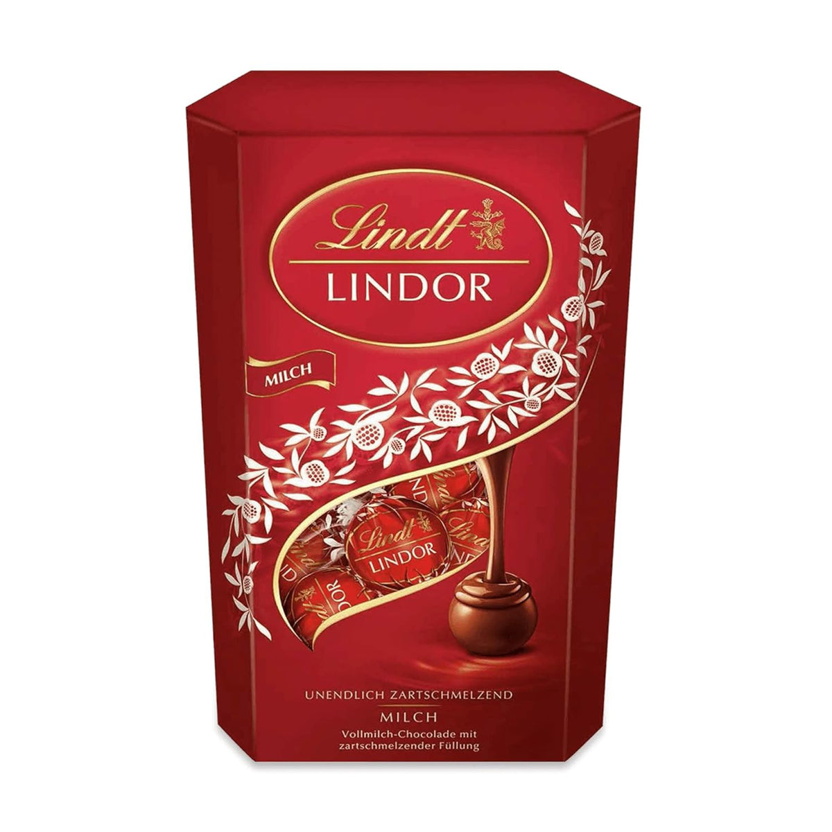 Lindt Čokoláda | Kornout z mléčné čokolády LINDOR | 500 g | 38 mléčných čokoládových kuliček s náplní rozpouštějící se v ústech | Čokoládový dárek