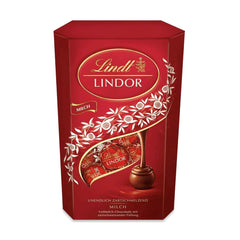 Lindt Čokoláda | Kornout z mléčné čokolády LINDOR | 500 g | 38 mléčných čokoládových kuliček s náplní rozpouštějící se v ústech | Čokoládový dárek