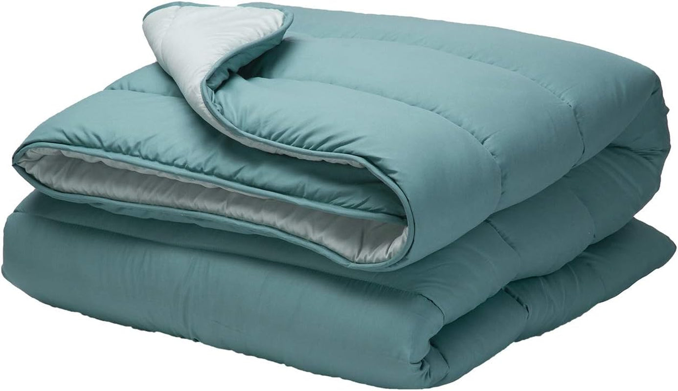 Pikolin Home - Oboustranná přikrývka 300 G - Výplň Nordic bicolor - Do postele 90 - Plněná peřím, hřejivá, prodyšná, Světle šedá/přírodně šedá, 150 X 220 Cm Přikrývky a přikrývky Naty Shop Tmavě zelená Polštář 150/160 - 240 X 220 Cm
