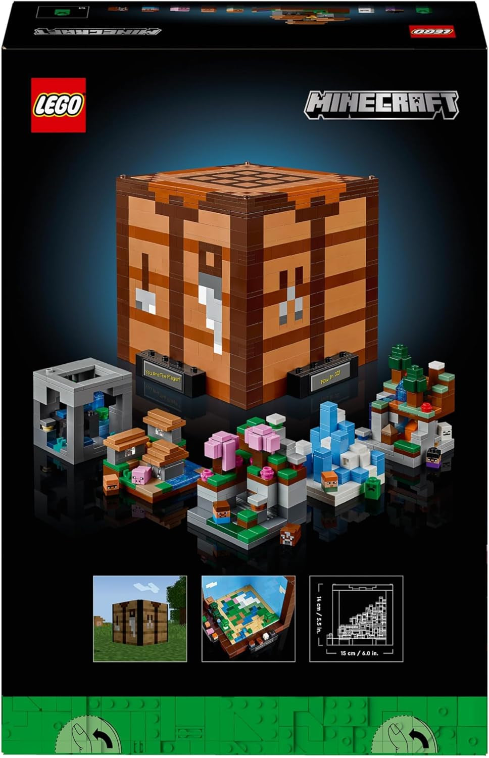 Stavebnice LEGO Minecraft The Workbench Sada 8 figurek Videoherní sada včetně Steva Alexe Stvoření a biomy Nápad na dárek k 15. výročí modelu pro dospělé Muži Ženy 21265 Stavebnice Beuche den LEGO-Store