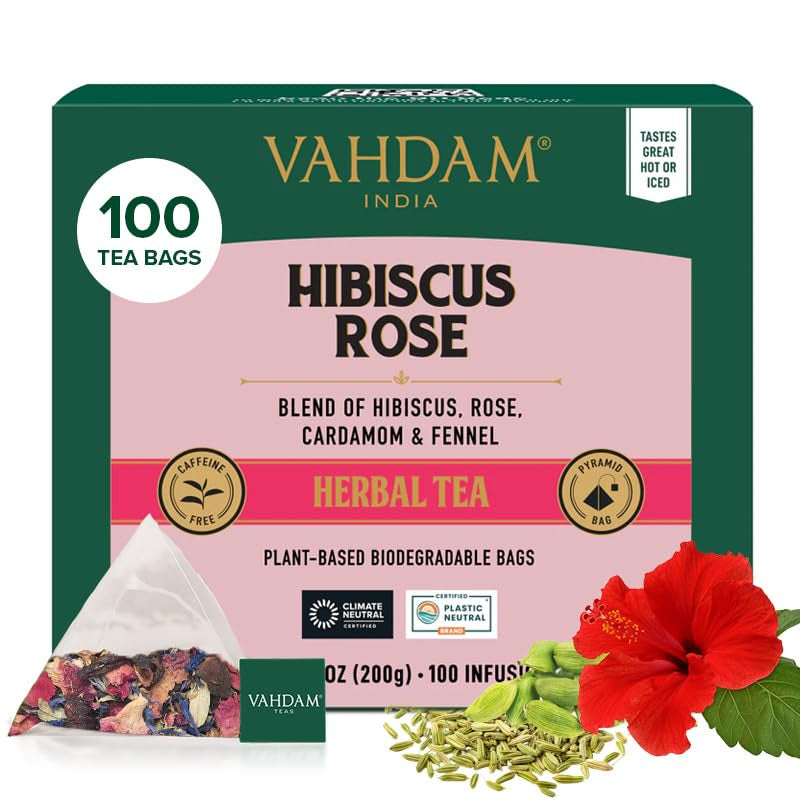 VAHDAM, ceai verde din Himalaya (100 pliculețe de ceai) 100% pur și aromat | Frunze de ceai verde natural | Vegan, fără gluten, fără lactoză | Proaspăt și direct de la sursa din India | Ceai verde