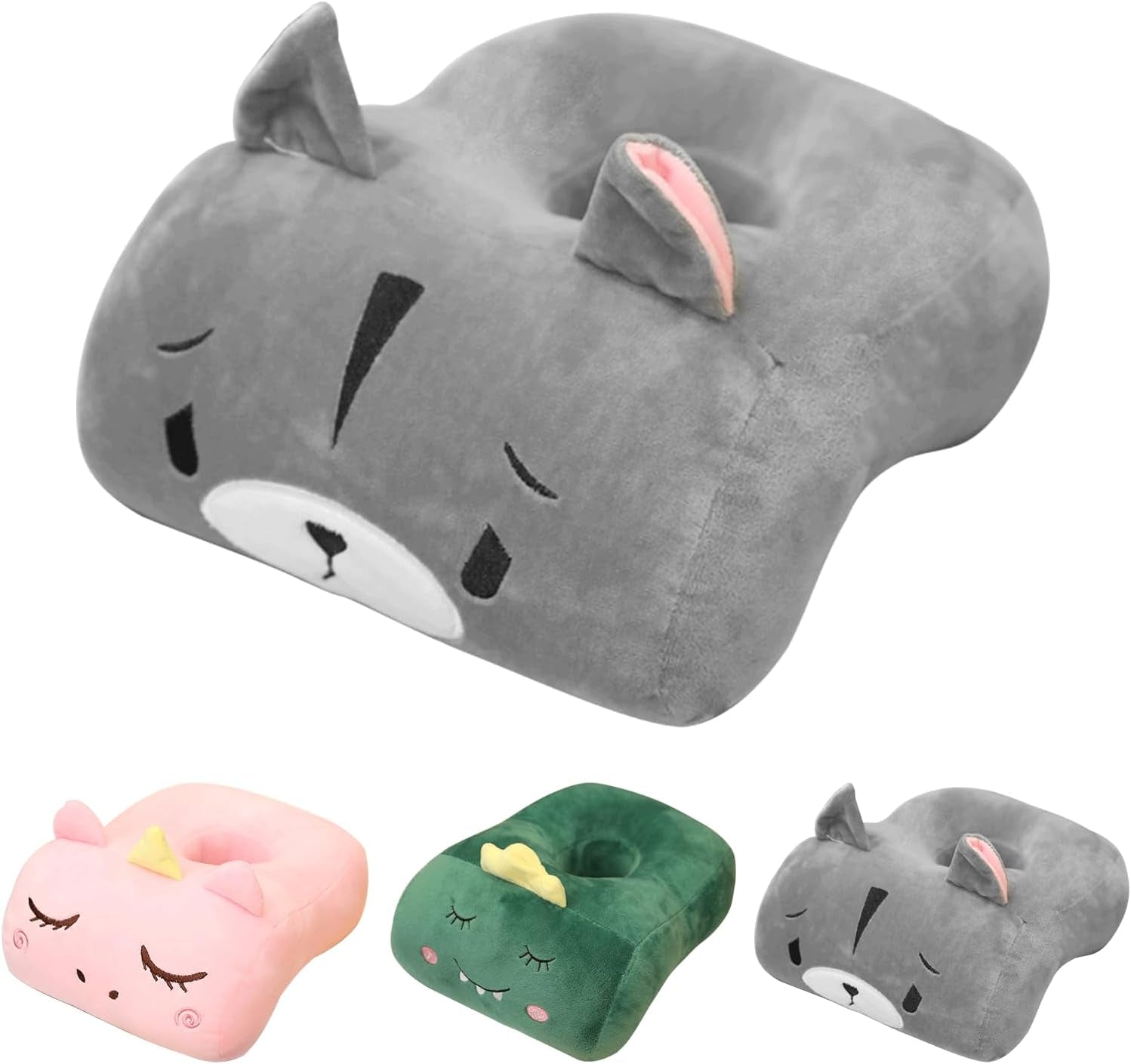 Pernă de somn pentru birou, bumbac de memorie, pernă drăguță cu gaură pentru ureche, pernă de somn moale, pernă pentru urechi pentru dormit lateral pentru femei, fete, copii (pisoi gri) Perne ortopedice cervicale Naty Shop Hamster gri