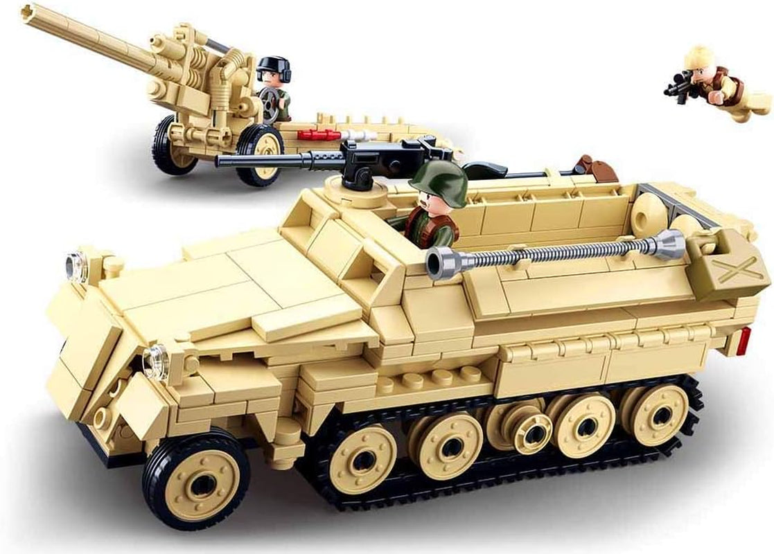 WWII - Deutsches Halbkettenfahrzeug [M38-B0695], Spielset , Klemmbausteine, Soldaten, mit Spielfigur, Armáda WWII, Für Kinder ab 4 Jahren, Sluban SL95566