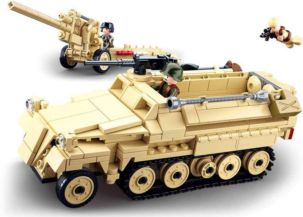 WWII - Deutsches Halbkettenfahrzeug [M38-B0695], Spielset , Klemmbausteine, Soldaten, mit Spielfigur, Armáda WWII, Für Kinder ab 4 Jahren, Sluban SL95566