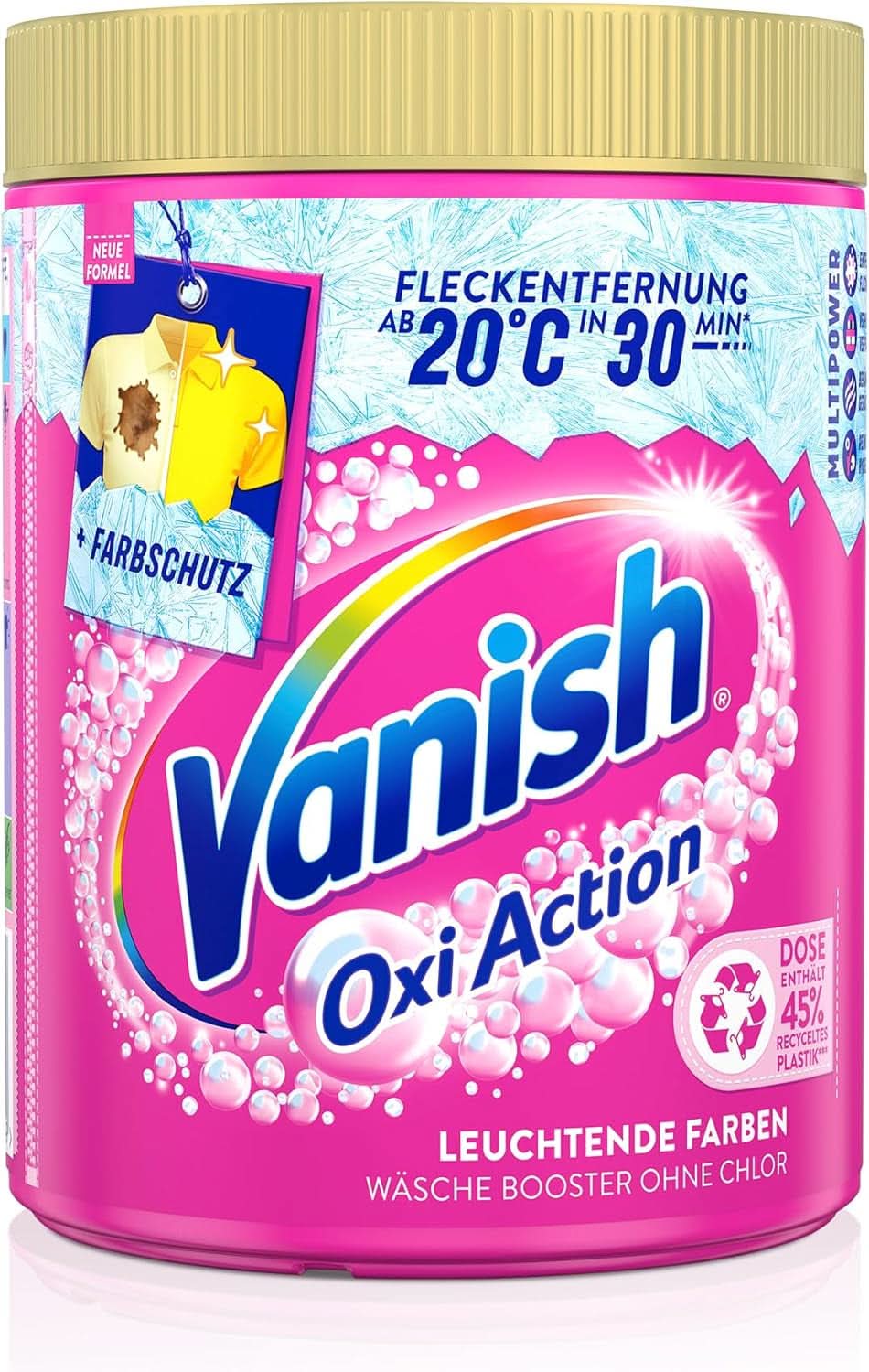 Vanish Oxi Action Powder Pink - 1,125 Kg - prášek na odstranění skvrn a zlepšení prádla bez chlóru - na barevné prádlo Prací prostředky Naty Shop
