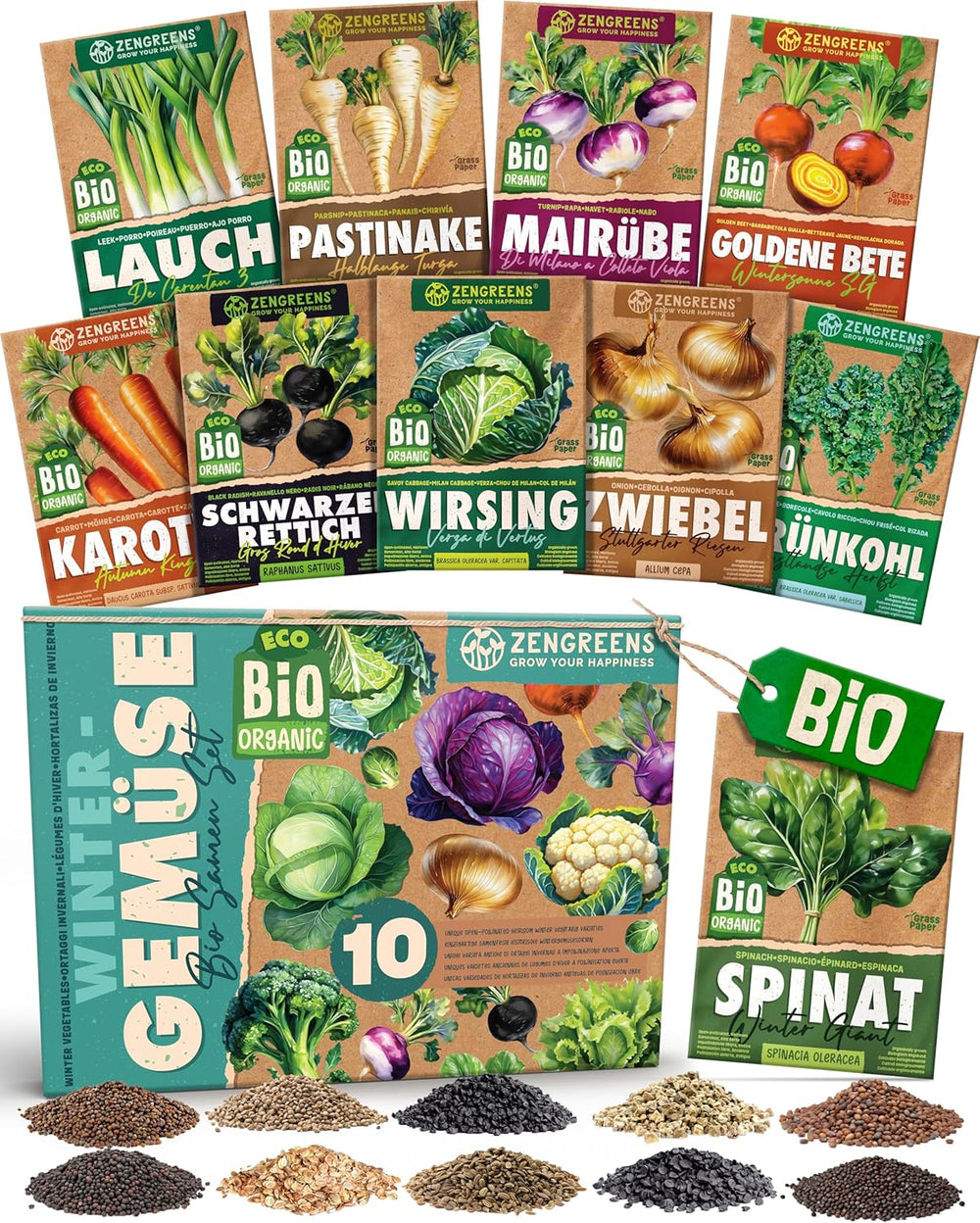 Bio semínka bazalky v sadě 6 - 6 semínek bazalky pro snadné pěstování na zahradě, na balkóně nebo na vyvýšeném záhonu - Semena rostlin - Sazenice