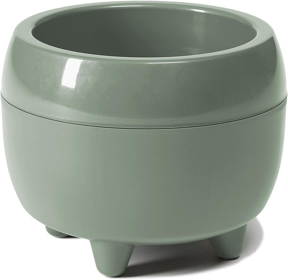 Ghiveci LAMELA cu picioare elegante – Ghiveci bej cu drenaj – Rotund Ø 23 cm, 3L – Ghiveci pentru interior și exterior, bej