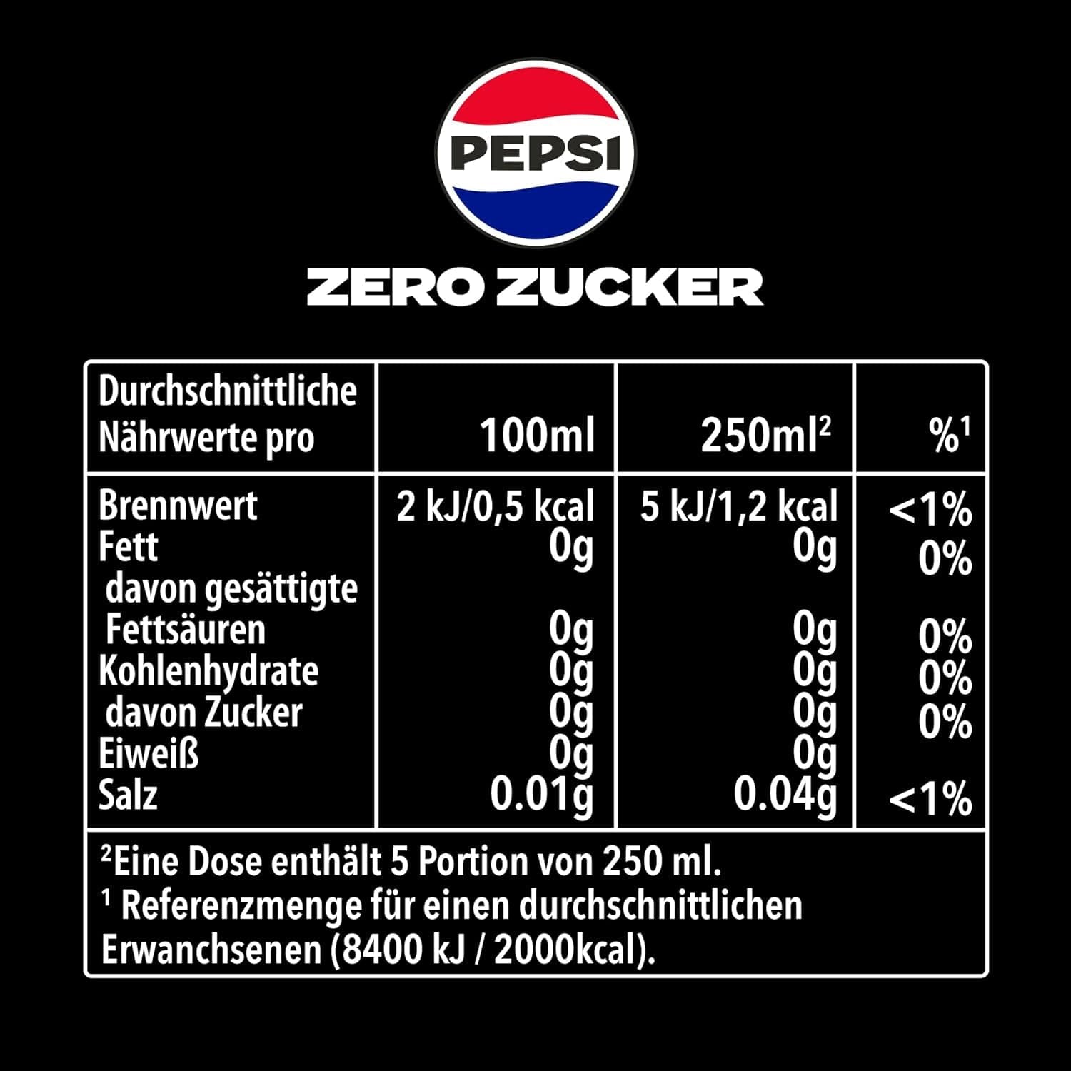 Pepsi Zero Sugar, Nealkoholický nápoj bez cukru, cola s kofeinem, sada 6 x 1,25 litrů Nealkoholické nápoje Naty Shop
