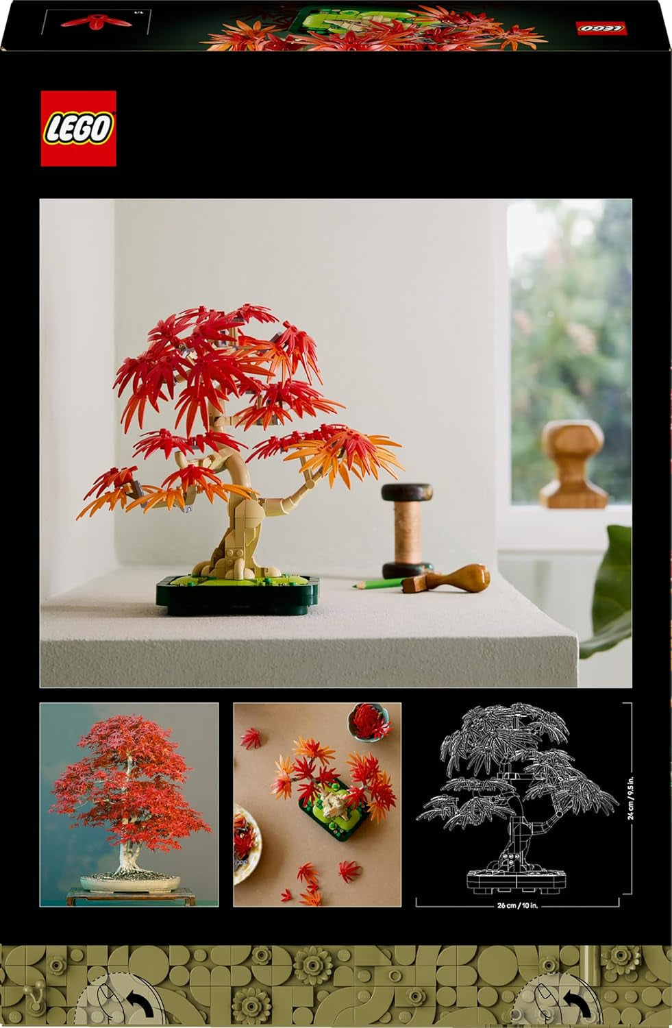 LEGO Botanicals Japonský červený javor - Bonsai - Stavebnice umělých rostlin s červenými a oranžovými listy a miska - Domácí dekorace - Nápad na dárek pro dospělé - 10348 Stavebnic Besuche den LEGO-Store