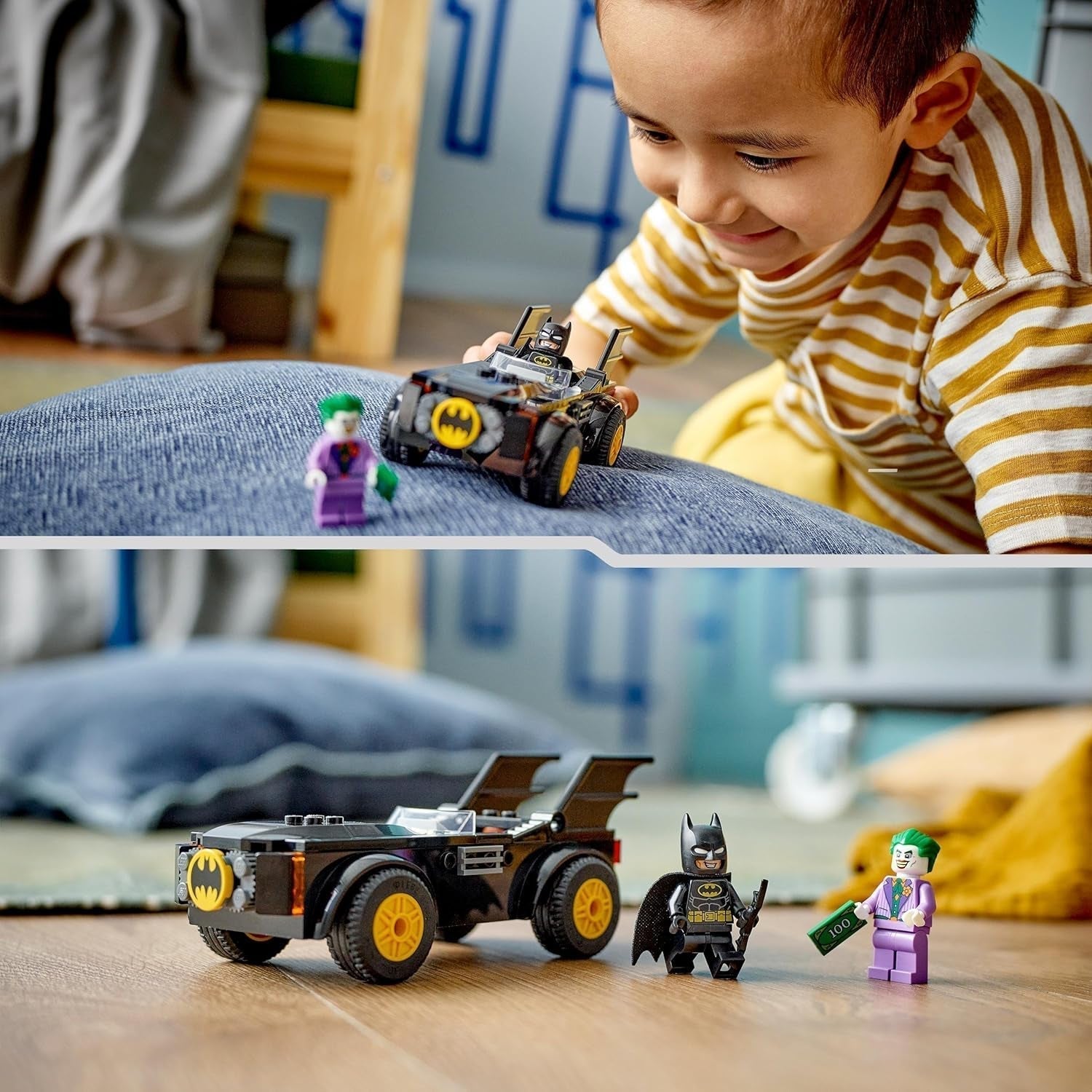 LEGO 76264 DC Chase in the Batmobile: Batman vs. Sada autíček Joker, Startovací sada superhrdinů se 2 minifigurkami, Hračka pro předškoláky, kluky a dívky ve věku 4+, Rychle sestavitelné Stavebnice Besuche den LEGO-Store