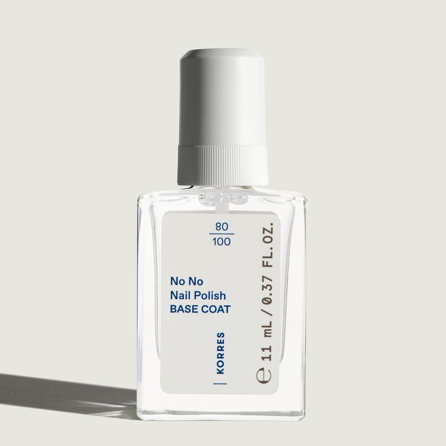 KORRES No No báze laku na nehty - 10% veganská báze bez uvolňování, pro dlouhotrvající barvu odolnou proti odlupování, 11 ml - přirozeně pěstěné nehty, bez škodlivých látek