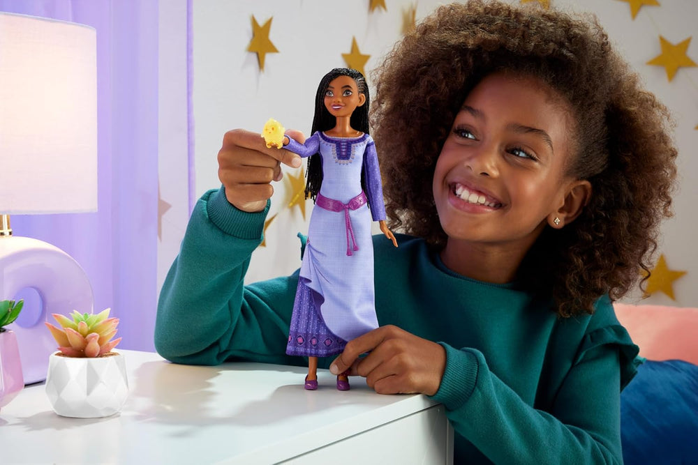 Mattel Disney Singende přání Asha of Rosas Modepuppe & Star Figur, s elegantním oblečením, zpívané "This Wish" auf Englisch
