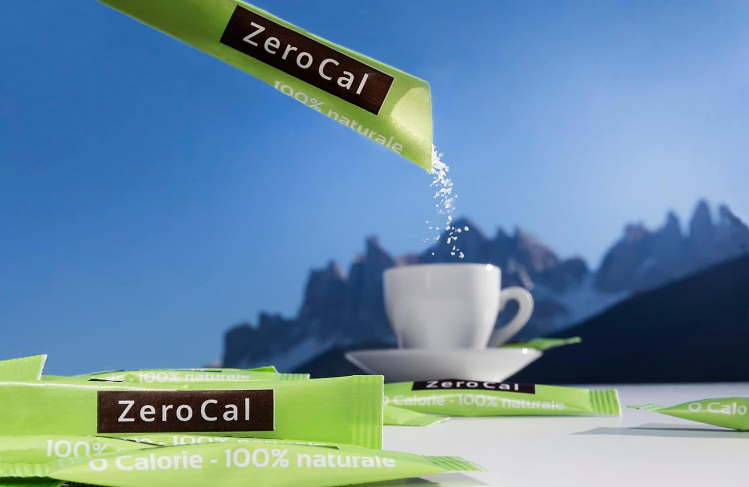 Zerocal - 1:1 (Erythritol + Stévie) 100 tyčinek Je 3 G | Ideální pro slazení kávy, čaje a dalších nápojů Gleiche Süßkraft Von Zucker | Bezlepkové, Veganské, Bez GMO | Kalorie a GI = 0 Sladidla Naty Shop