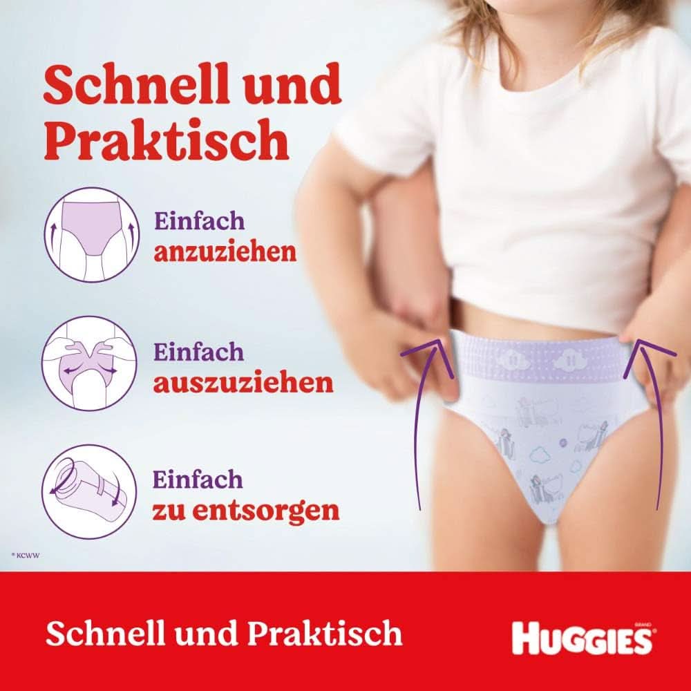 Huggies Ultra Comfort Pants mărimea 4, 9 - 14 kg, Pentru copii activi, Cu indicator de umezeală și tehnologie cloud waistband, 144 scutece Mama si Copilul Naty Shop