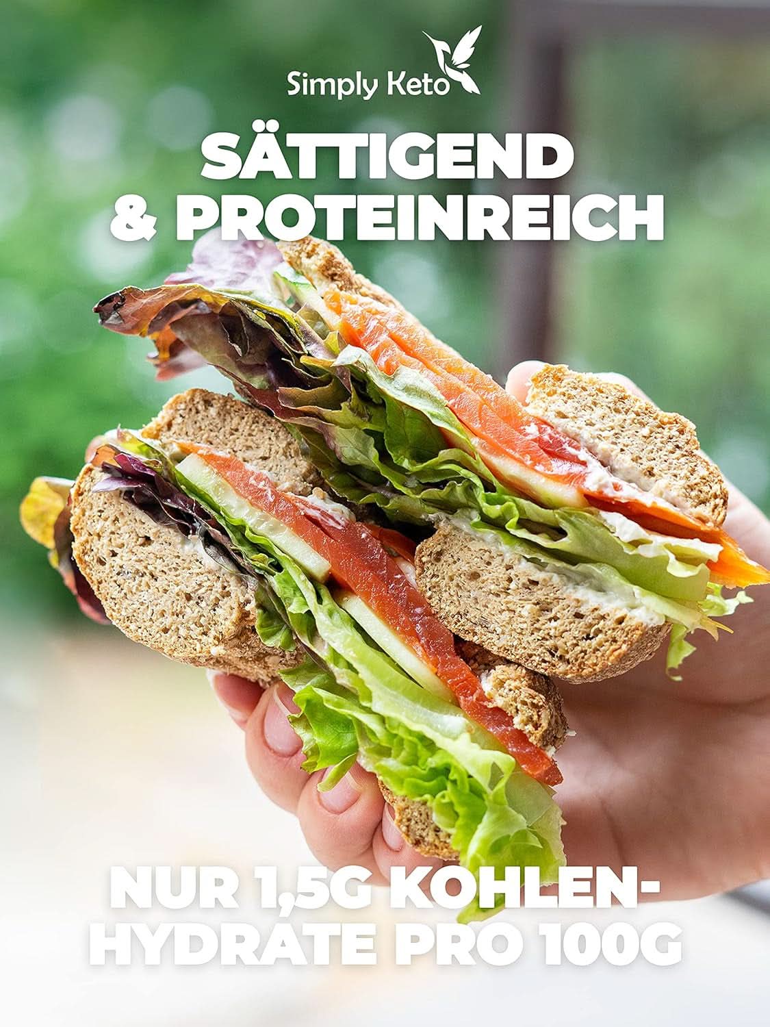 Simply Keto Lower Carb* Směs na pečení bagelů pro nižší sacharidy* a ketogenní dietu – bez laktózy a lepku – 335 gramů Naty Shop Kitchen