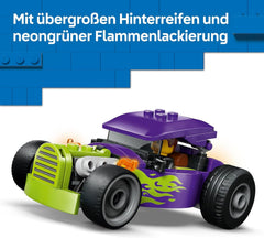 LEGO City Hot Rod - Race Car Toy w/a Driver Minifigure & Folding Roof - Fine Motor Skills Building Set - Small Birthday Gift Idea for 5+ Year Old Boys - 60485