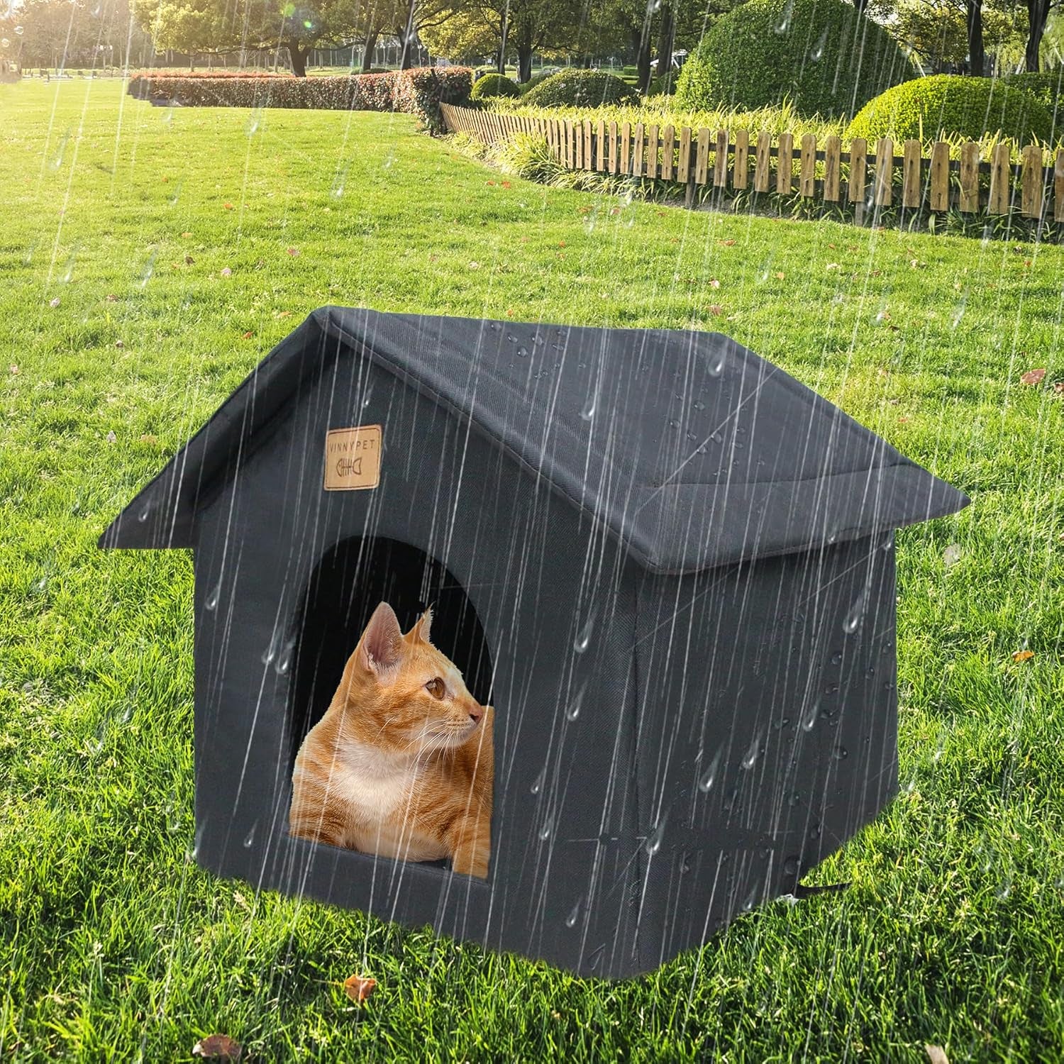 Katzenhaus Für Draußen Winterfest Wasserdicht Wetterfester Katzenhöhle Haustierhaus mit Katzenmatte Warm Hundehöhle Waschbar Hundehaus Tierheim Für Streuner Haustiere 40x35x40