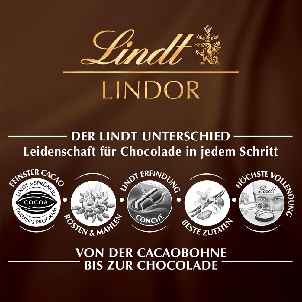 Bílé čokoládové kuličky Lindor | 400 g Přibl. 30 bílých čokoládových kuliček s náplní rozplývající se v ústech | Čokoládový dárek | Čokoládový dárek (balení 2 ks)