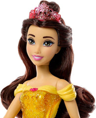 Mattel Disney Princess Toy Pohyblivá panenka Belle Fashion se třpytivým oblečením a doplňky Dárek pro děti inspirovaný filmem Disney HLW11 Naty Shop Dolls